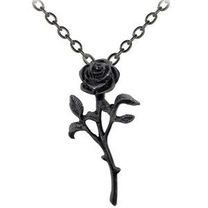 Alchemy Gothic Romantic Black Rose Pendant NWT